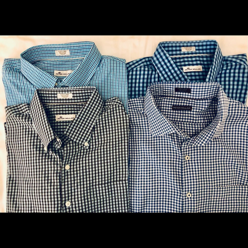 Lot/Bundle of 4 Peter Millar Long Sleeve Shirts